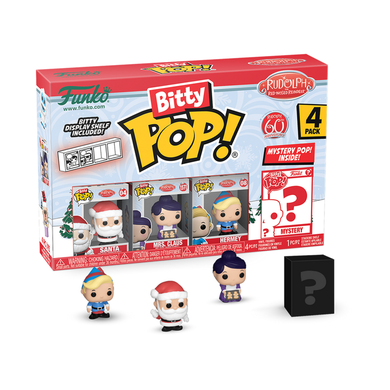 Funko Bitty POP! Rudolph (Santa, Mrs. Claus,Hermey, and Mystery