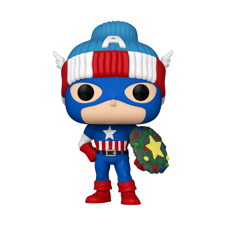 Funko POP! Marvel: Captain America (Holiday) 4.35-in Vinyl