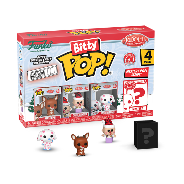 Funko Bitty POP! Rudolph ( Rudolph, Charlie-in-the-Box, Misfit Elephant, and Mystery Pop!)