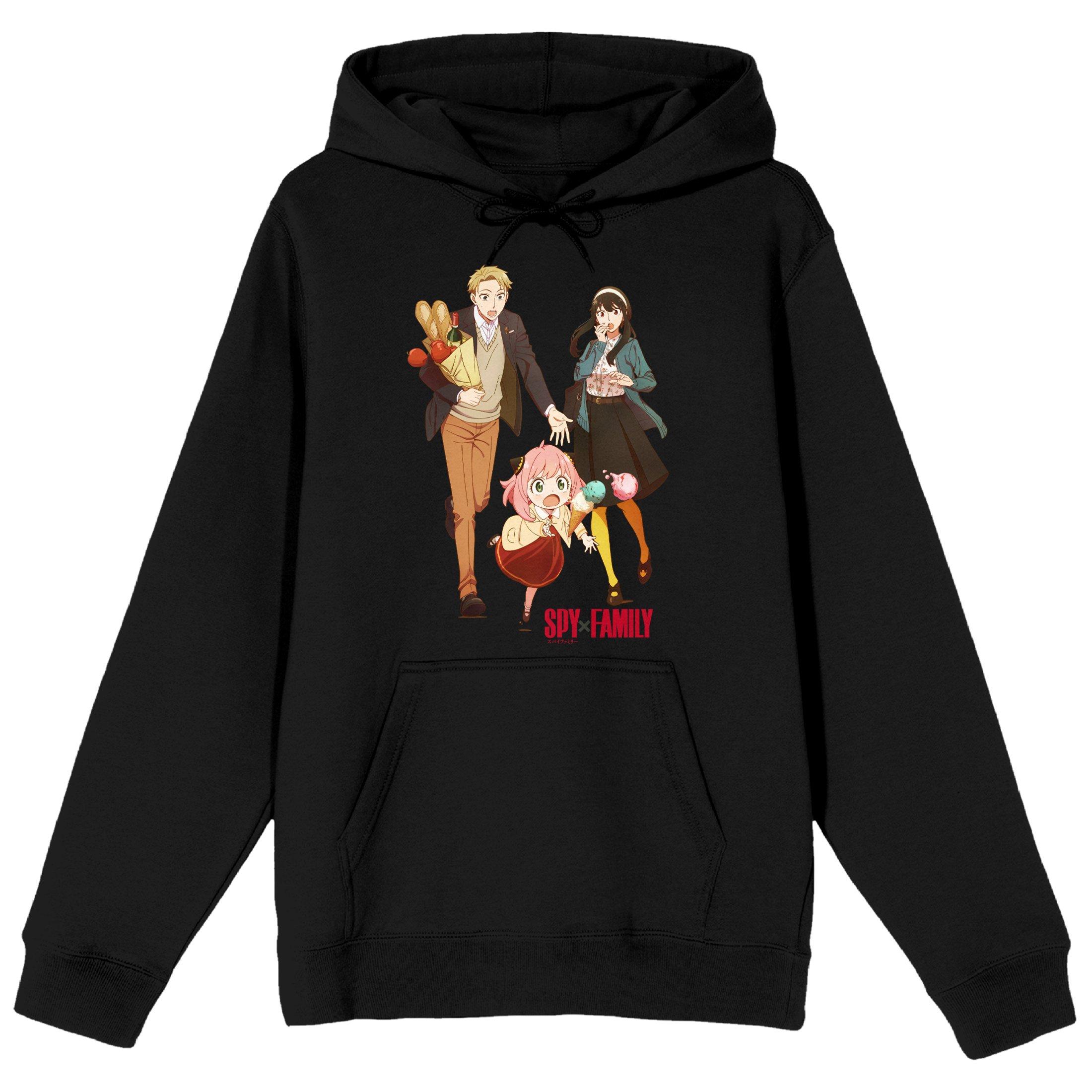 Spy x Family Loid Anya Yor Different Facial Expressions Men's Black Hoodie
