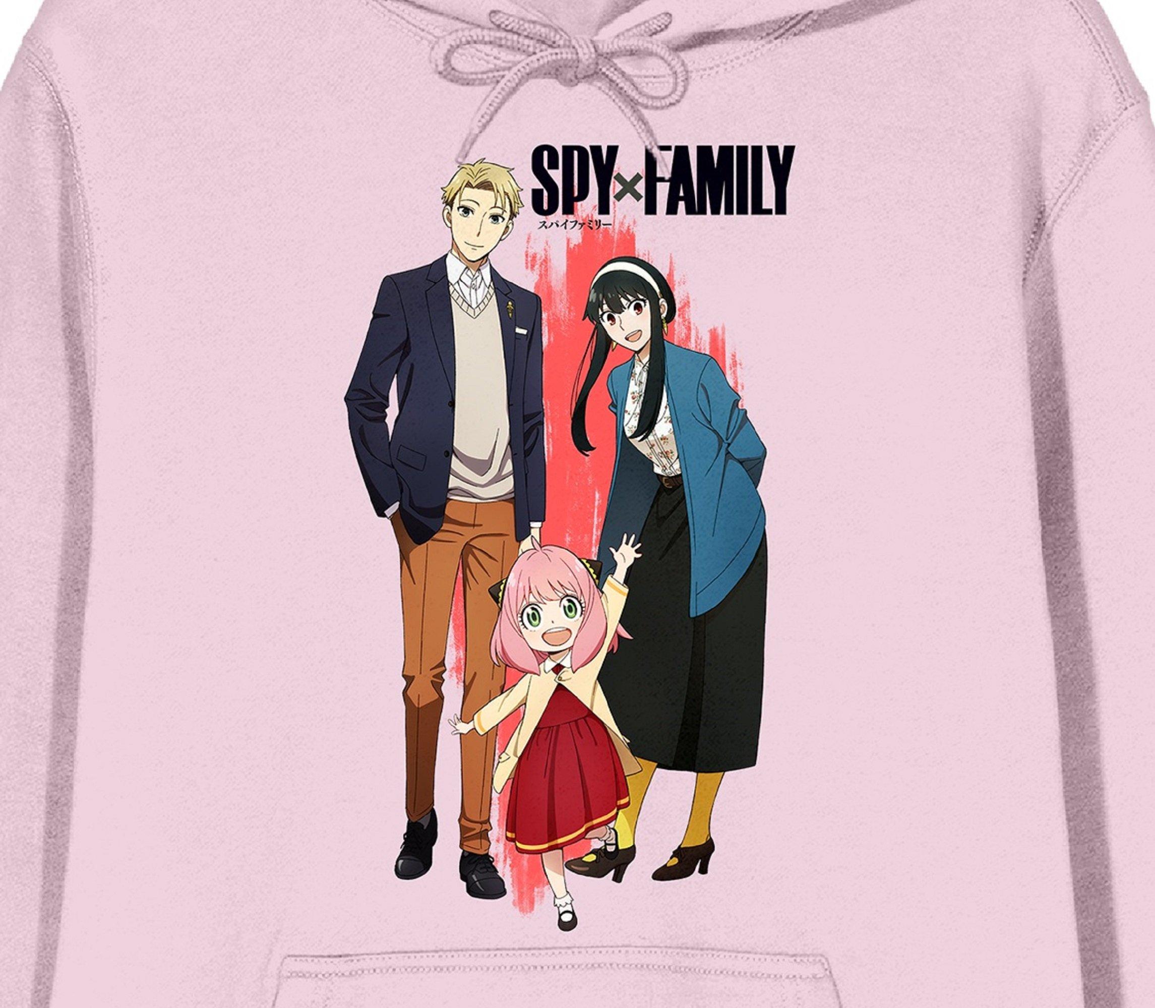 Spy x Family Forger Family and Logo Cradle Pink Men's Long Sleeve Hoodie