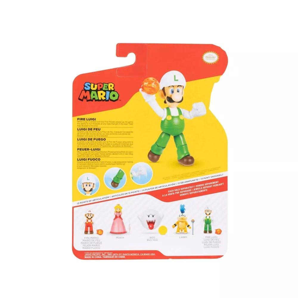 Jakks Pacific Super Mario Fire Luigi 4-in Figure