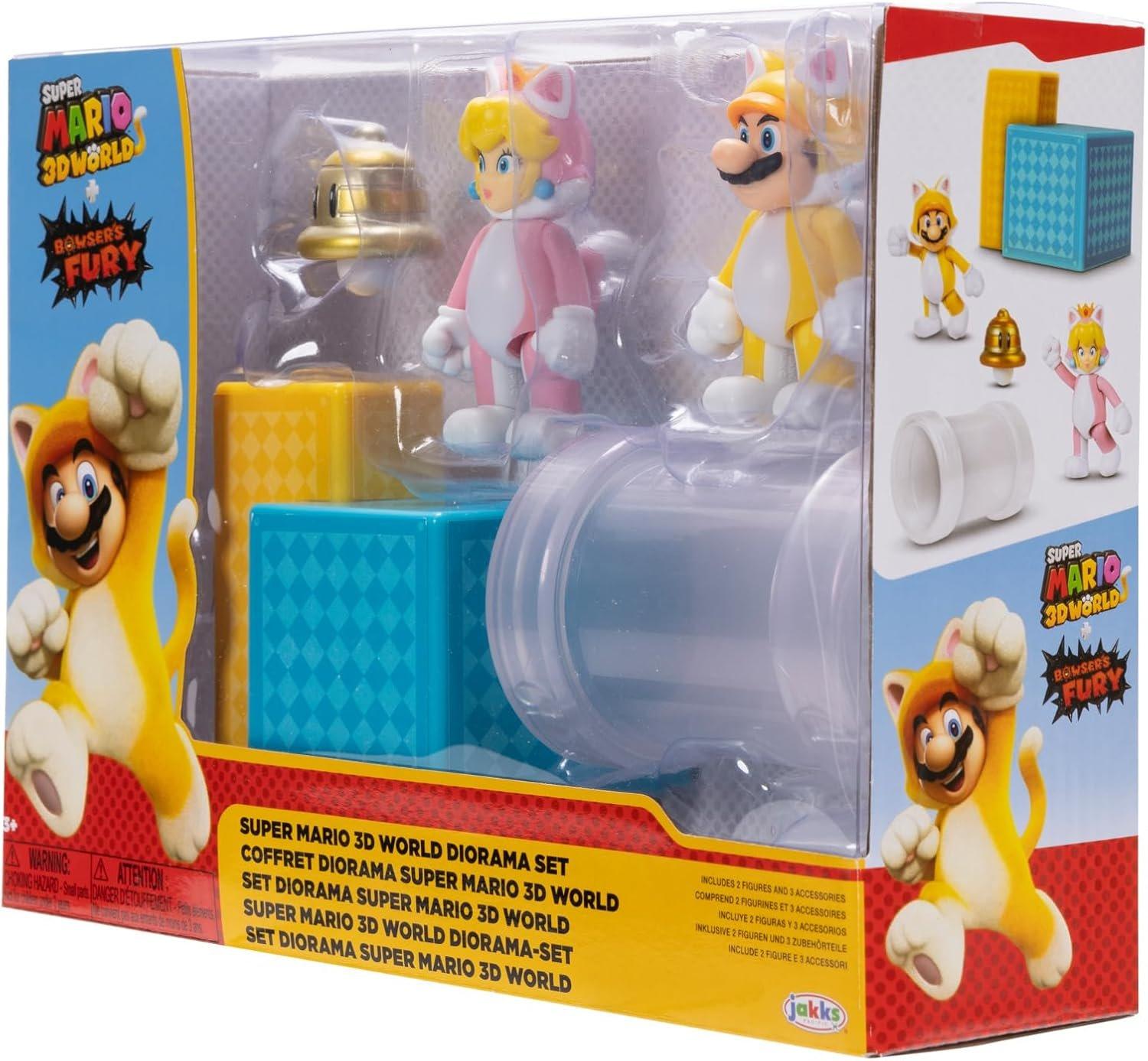 Jakks Pacific Super Mario 3D World Diorama 2.5-in Action Figure Set