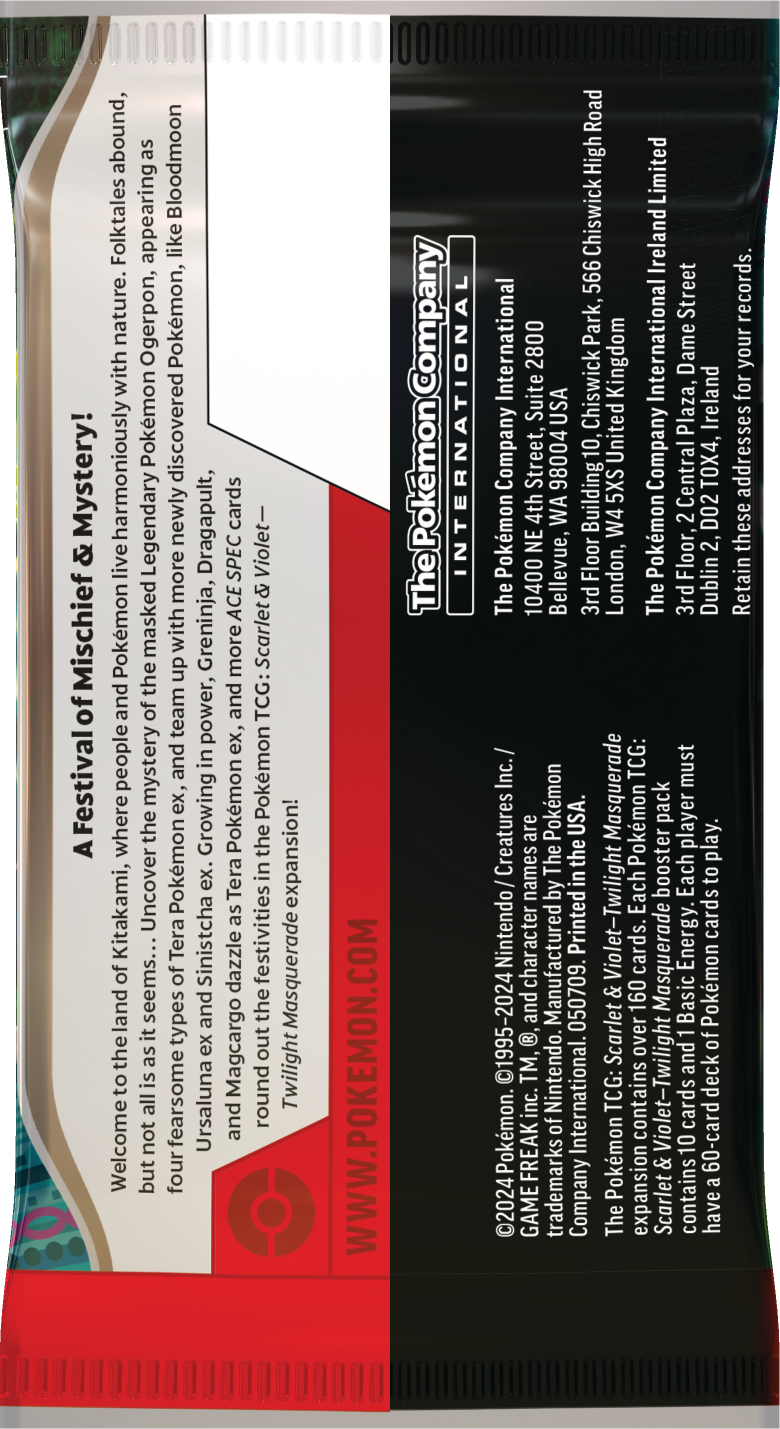 Pokemon Trading Card Game: Twilight Masquerade 36-Booster Pack Box (Styles May Vary