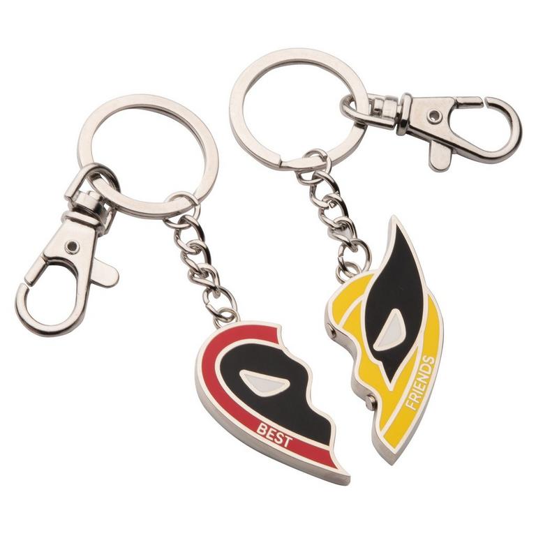 Marvel Deadpool and Wolverine Best Friends Heart Magnetic Keychain Set GameStop Exclusive