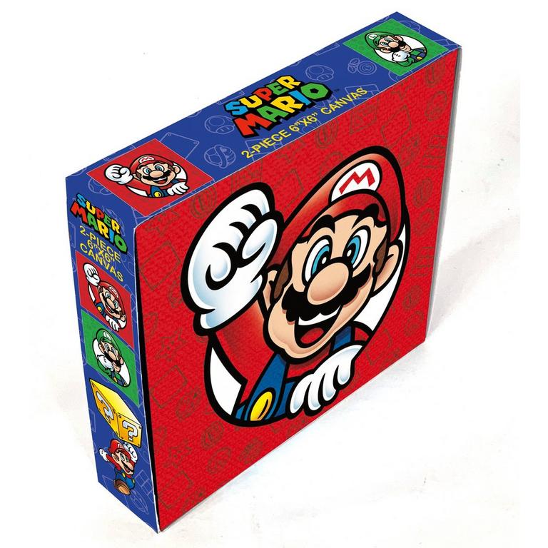 Super Mario Mario and Luigi Circle 2-Pack Canvas