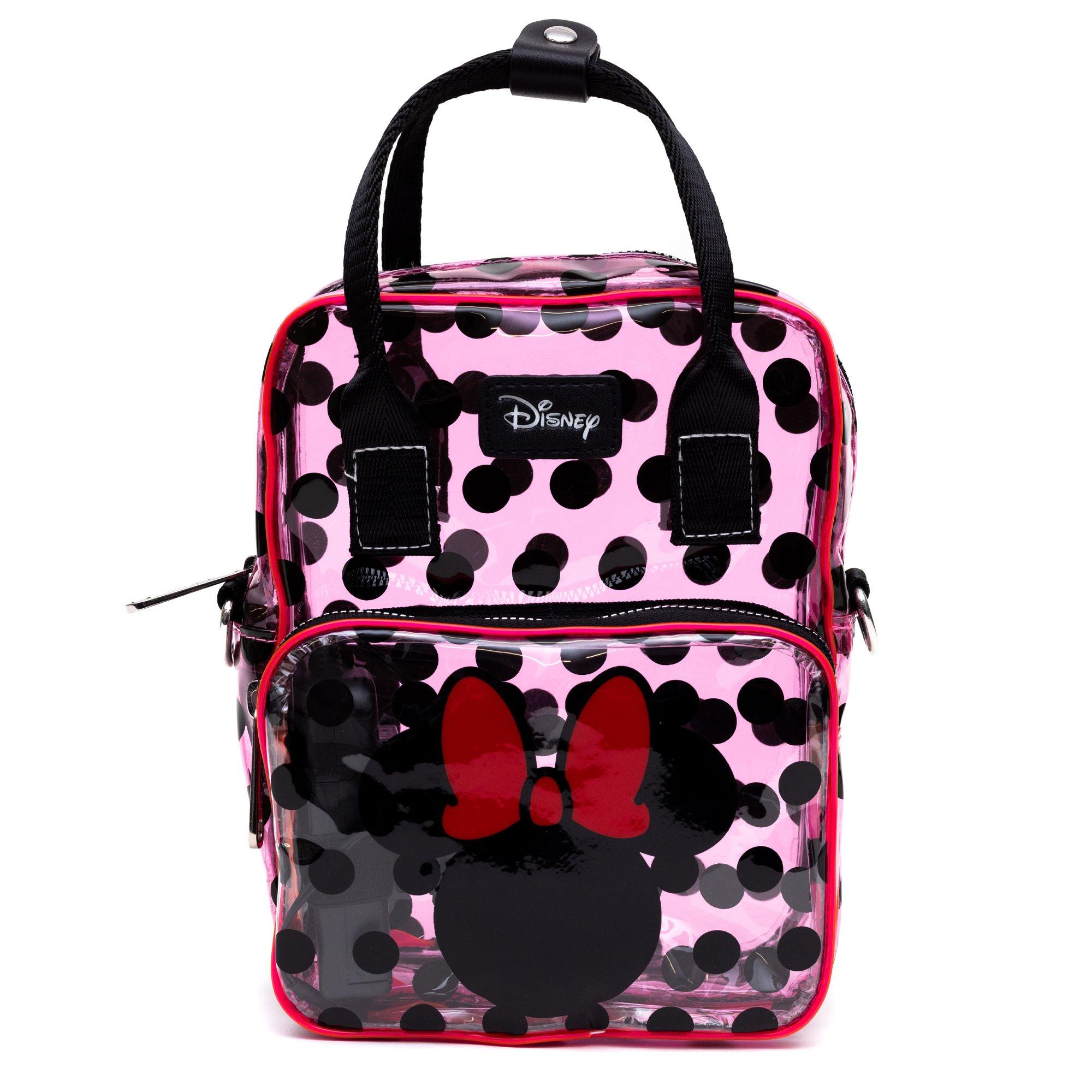 Buckle-Down Disney Minnie Mouse Crossbody Bag with Light Up Piping Edge Two Compartments and Handle, Size: One Size, Buckle Down