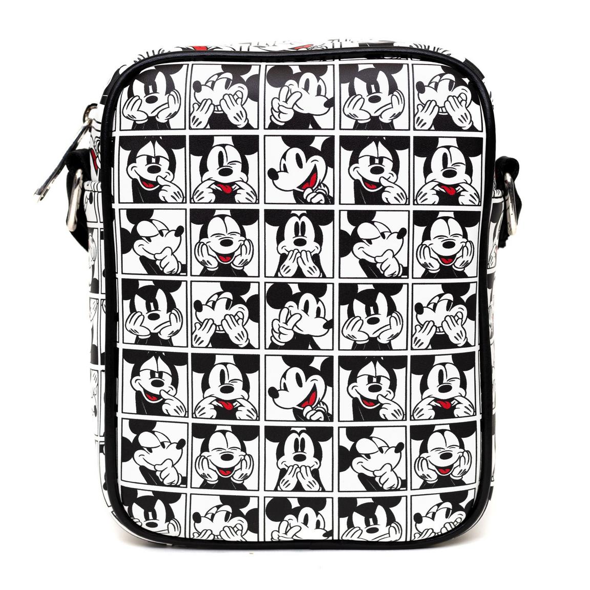 Buckle-Down Disney Mickey Mouse Photoshoot Polyurethane Crossbody Bag with Piping Edge and Cell Phone Pocket, Size: One Size, Buckle Down