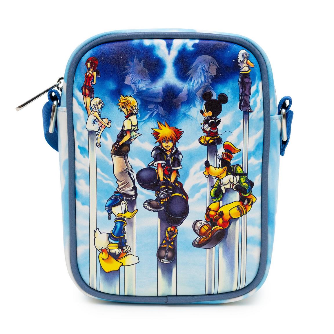 Buckle-Down Disney Kingdom Hearts III Polyurethane Crossbody Bag with Piping Edge and Cell Phone Pocket, Size: One Size, Buckle Down
