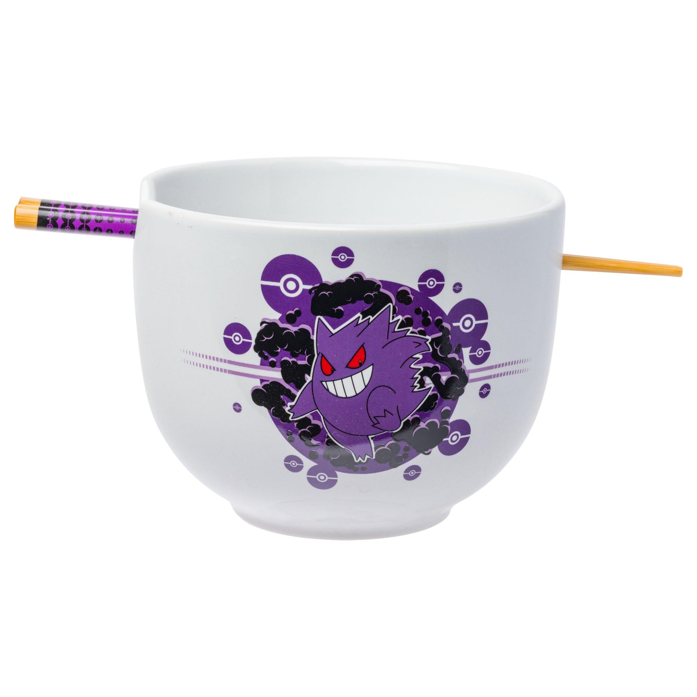 Pokemon Gengar Ramen 20oz Ceramic Bowl with Chopsticks Set