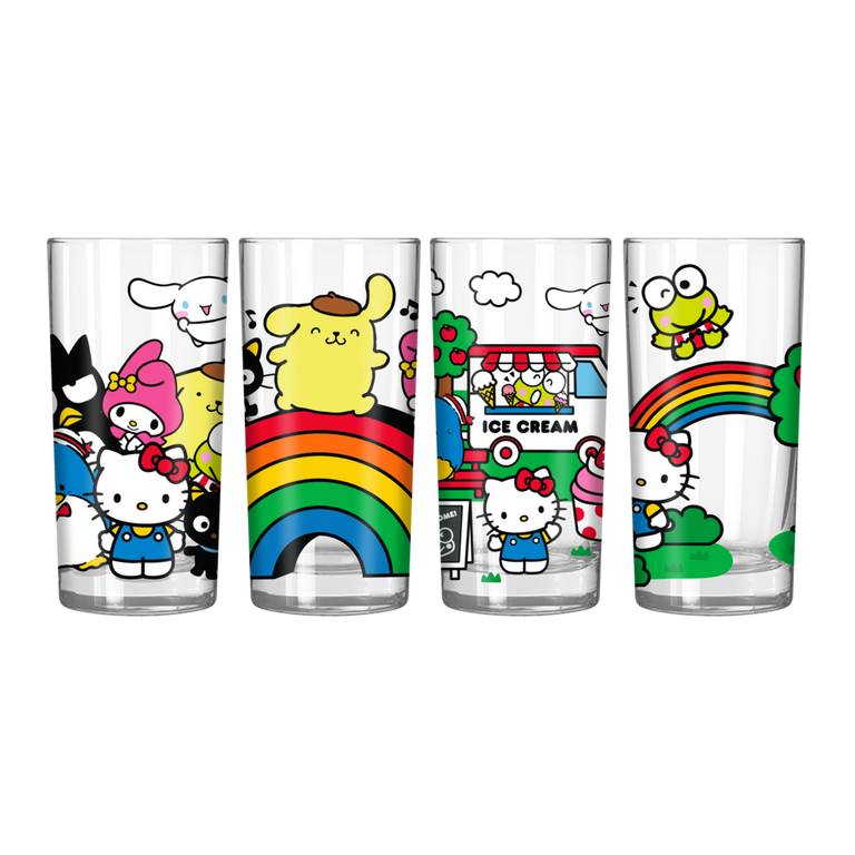 Hello Kitty and Friends at the Park 4pc. 10oz Tumbler Glass Set