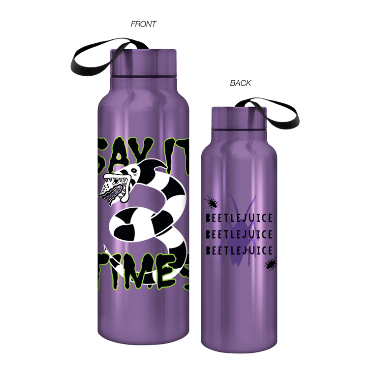 Beetlejuice Strange and Unusual Sandworm 27oz Stainless Steel Water Bottle with Strap