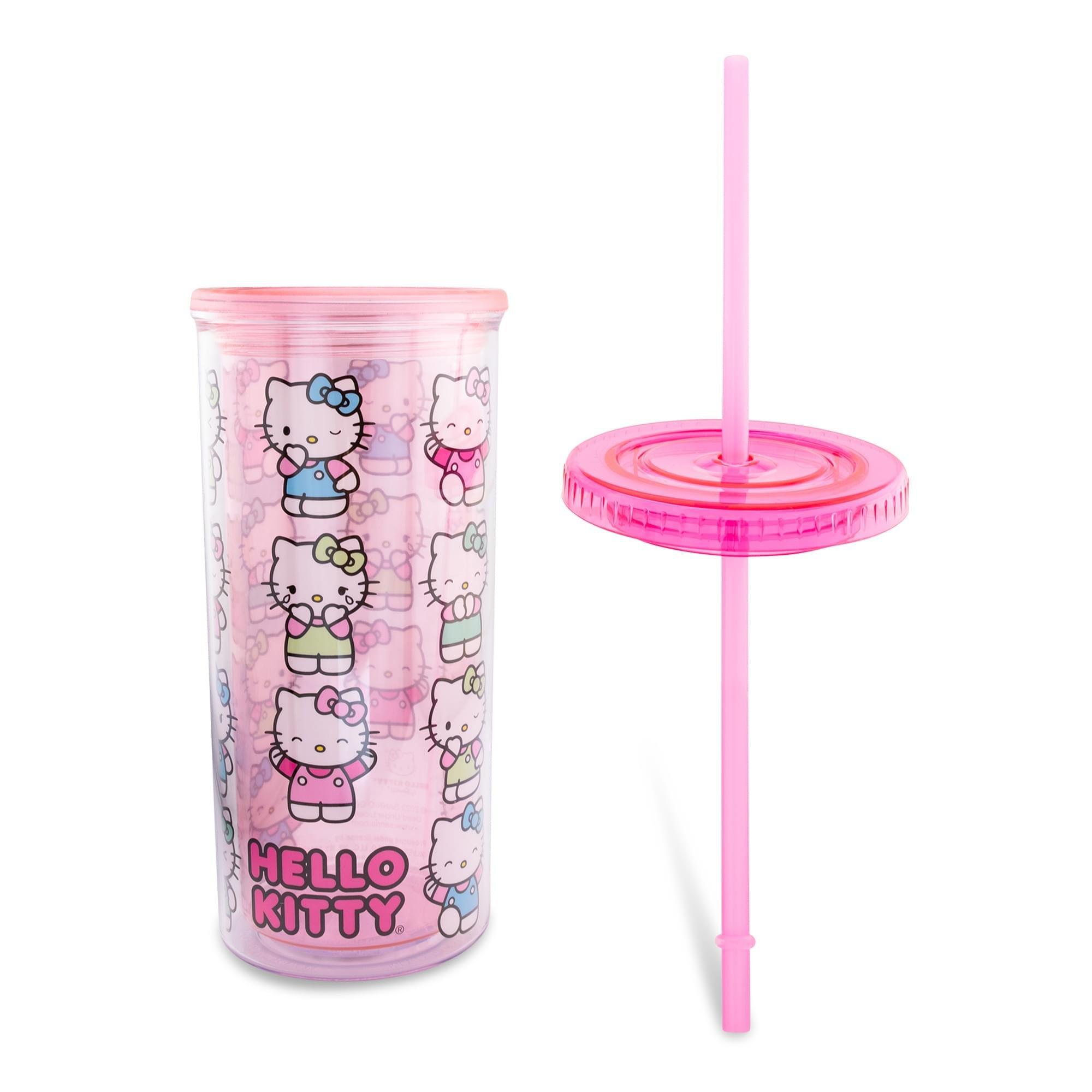 Sanrio Hello Kitty Expressions 20 oz Carnival Cup With Lid and Straw