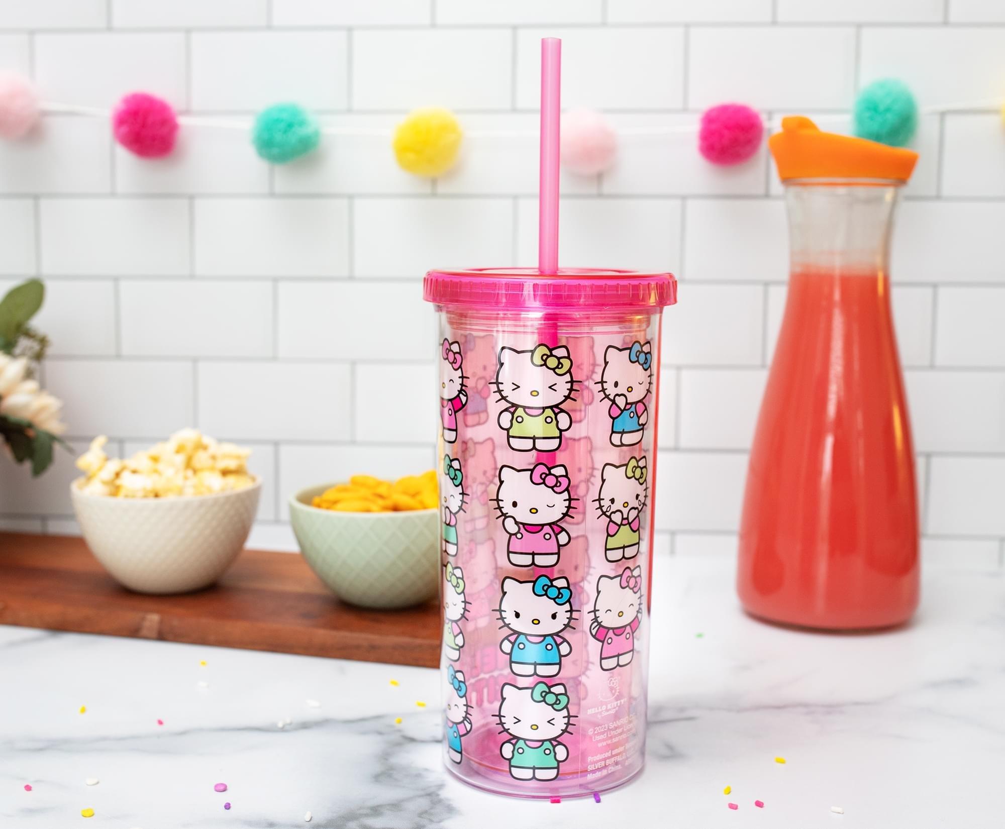 Sanrio Hello Kitty Expressions 20 oz Carnival Cup With Lid and Straw