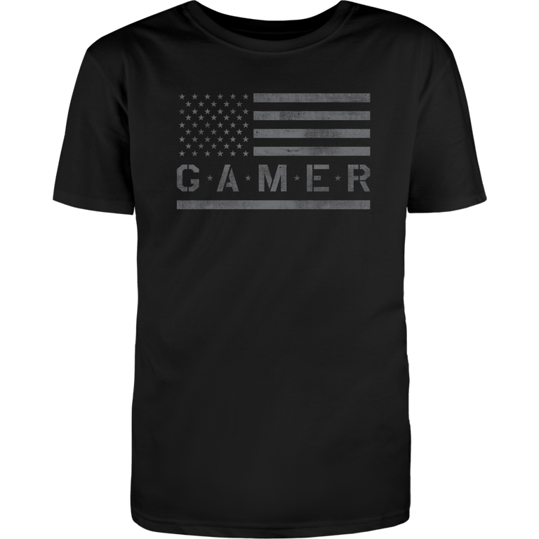 Geeket USA Gamer Black Unisex Short Sleeve T-Shirt GameStop Exclusive