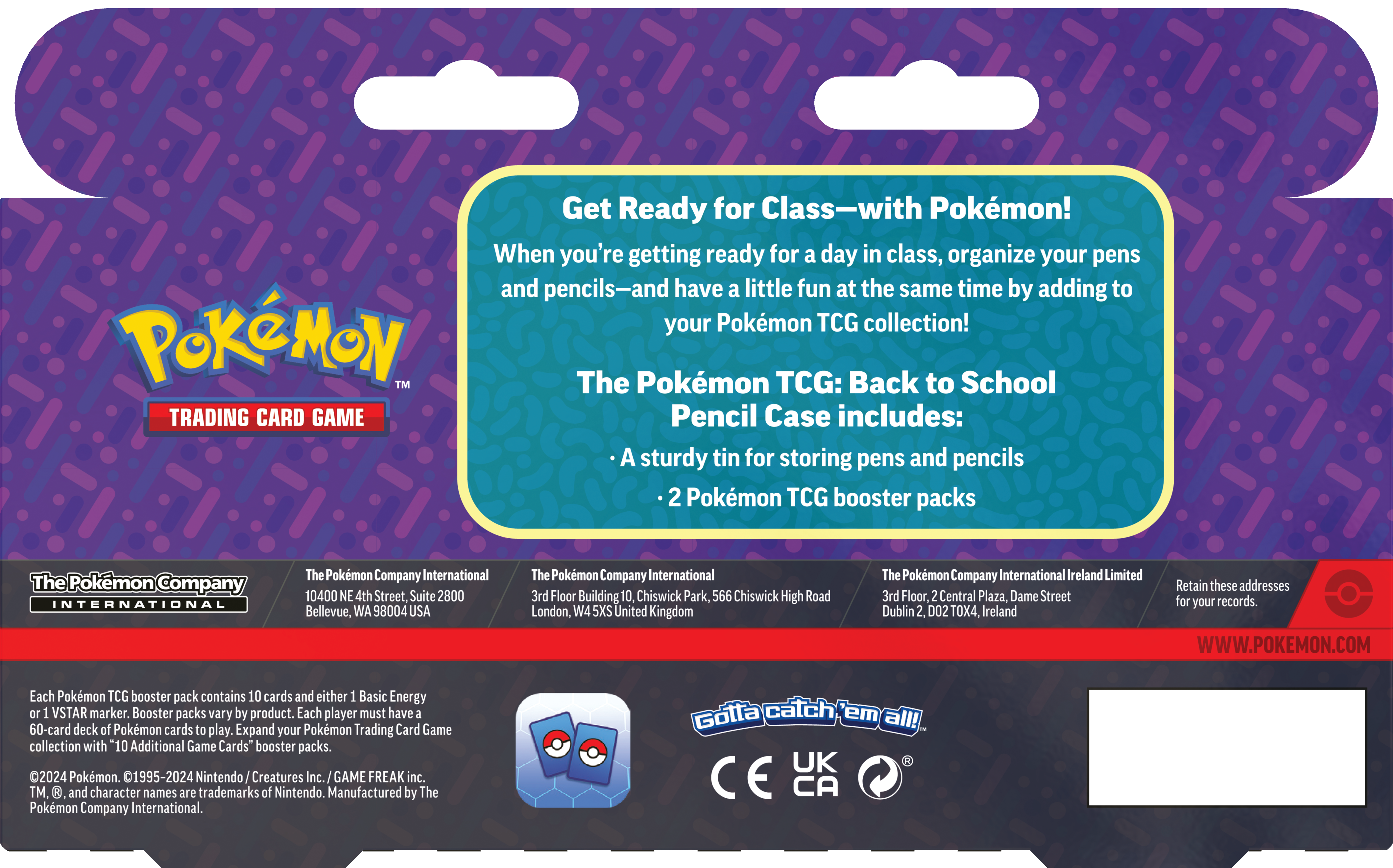 Pokemon Trading Card Game: Back to School Pencil Case Tin 2024