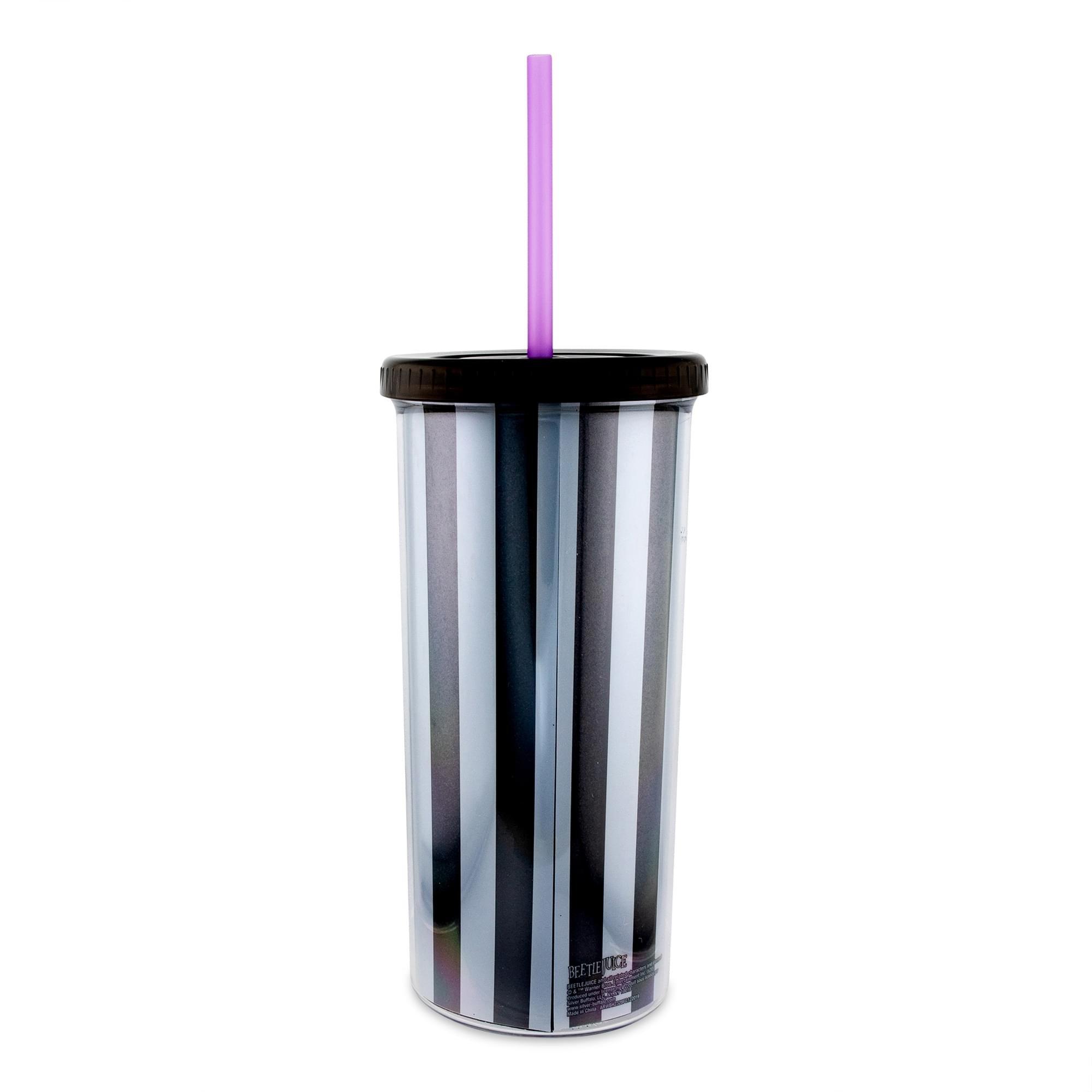 Beetlejuice Strange and Unusual 20 oz Cold Cup With Lid and Straw