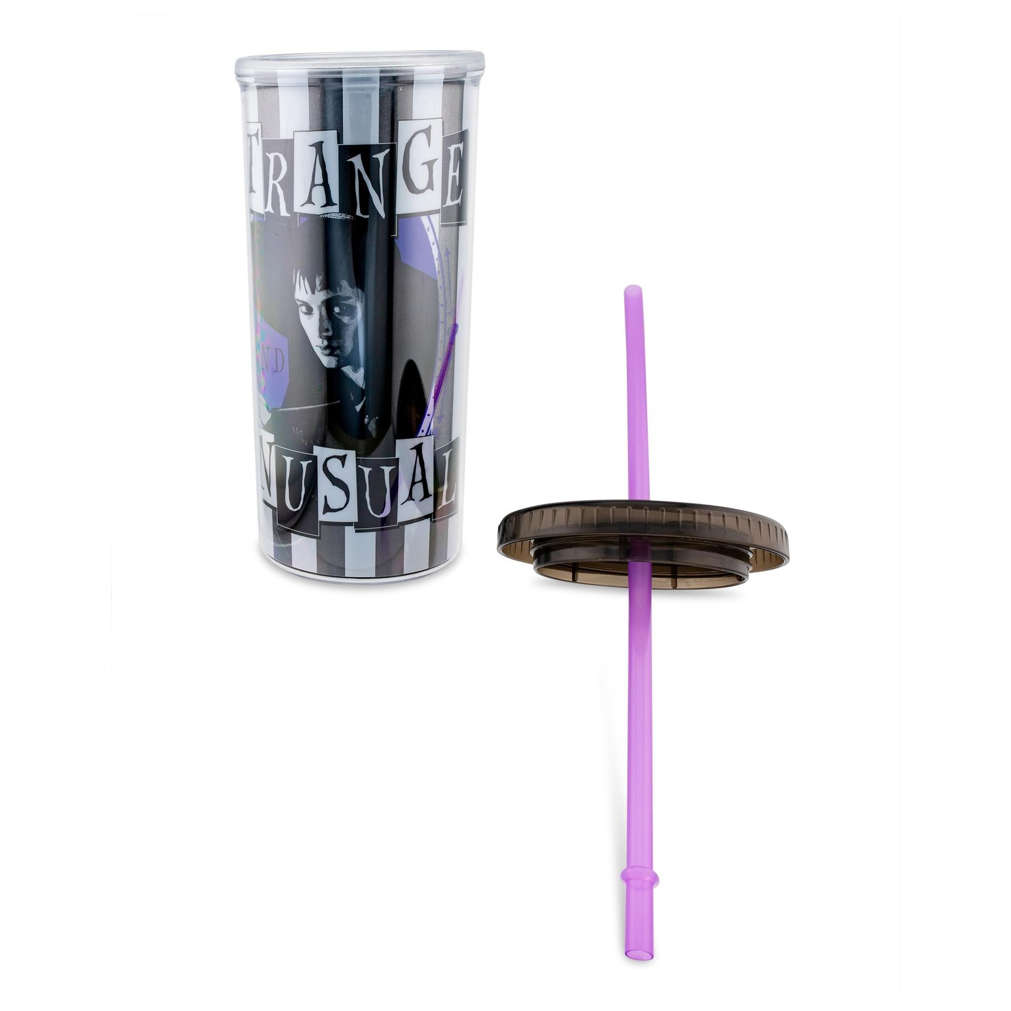 Beetlejuice Strange and Unusual 20 oz Cold Cup With Lid and Straw
