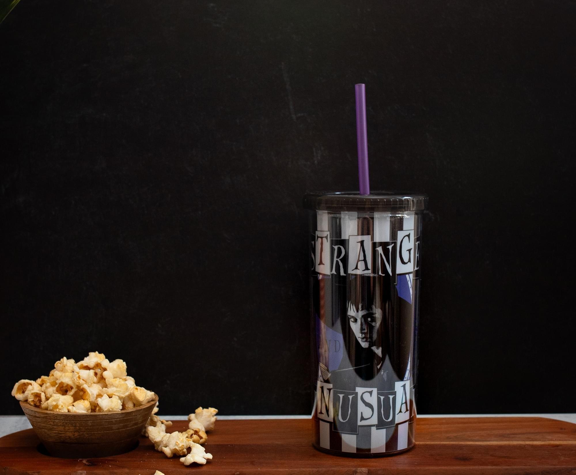 Beetlejuice Strange and Unusual 20 oz Cold Cup With Lid and Straw