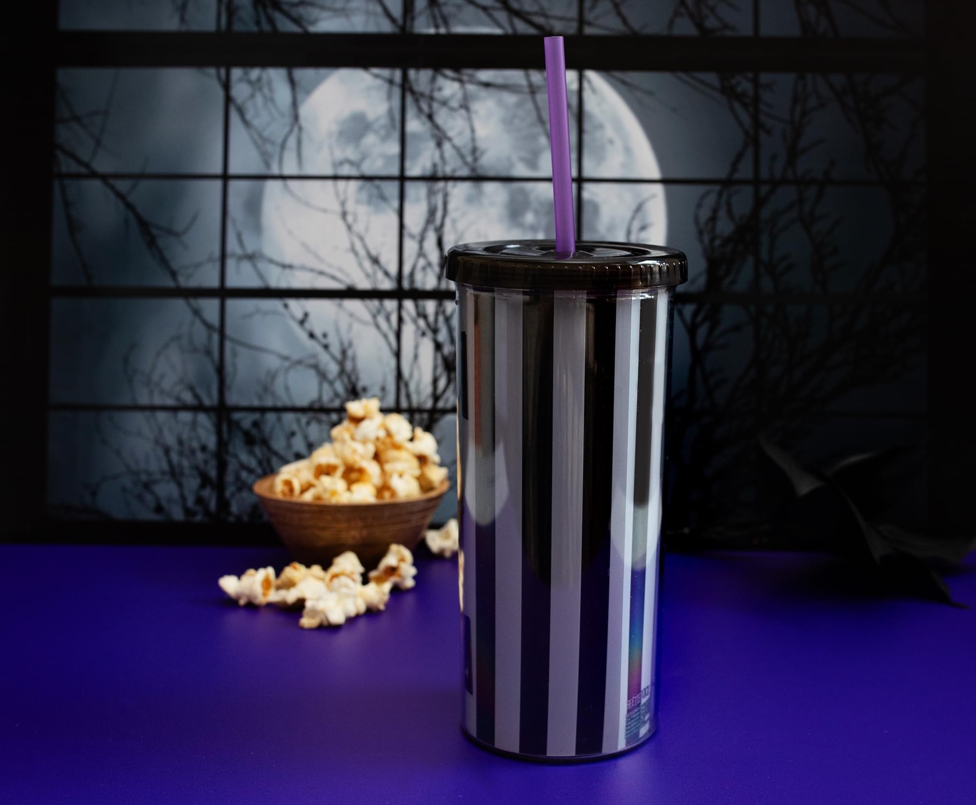 Beetlejuice Strange and Unusual 20 oz Cold Cup With Lid and Straw