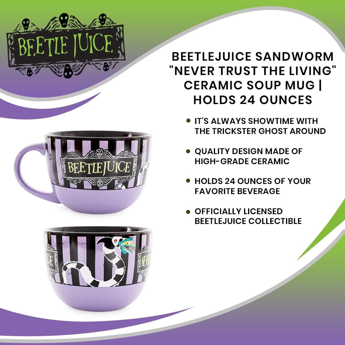 Beetlejuice Sandworm Never Trust the Living 24 oz Ceramic Soup Mug