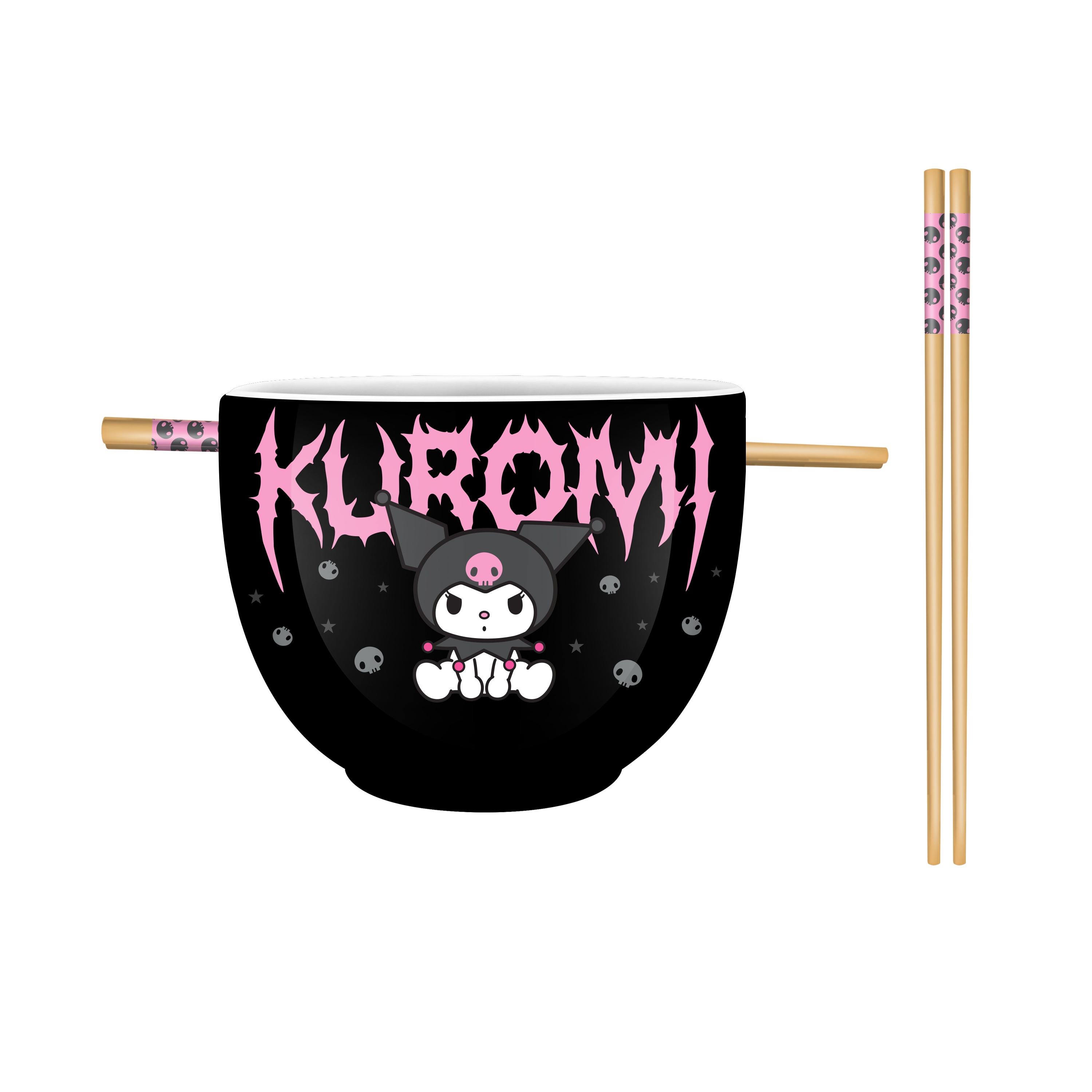 Sanrio Kuromi Metal Ramen with Chopsticks 20oz Ceramic Bowl