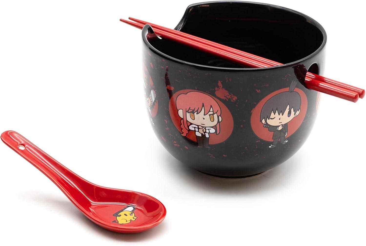 Culturefly Chainsaw Man Ramen Bowl Bundle Set with Ramen Bowl