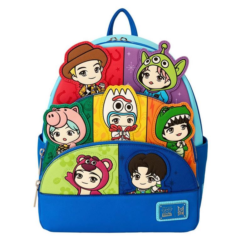 BTS公式 Loungefly イリデッセントパープル ミニバックパック Amazon.com | Loungefly BTS Logo Iridescent Purple Mini