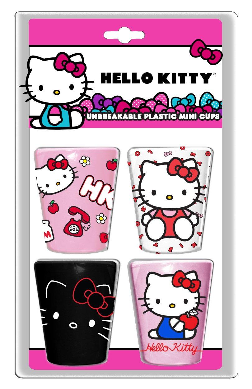Hello Kitty 1.5oz Plastic Mini Cup Set 4-Piece