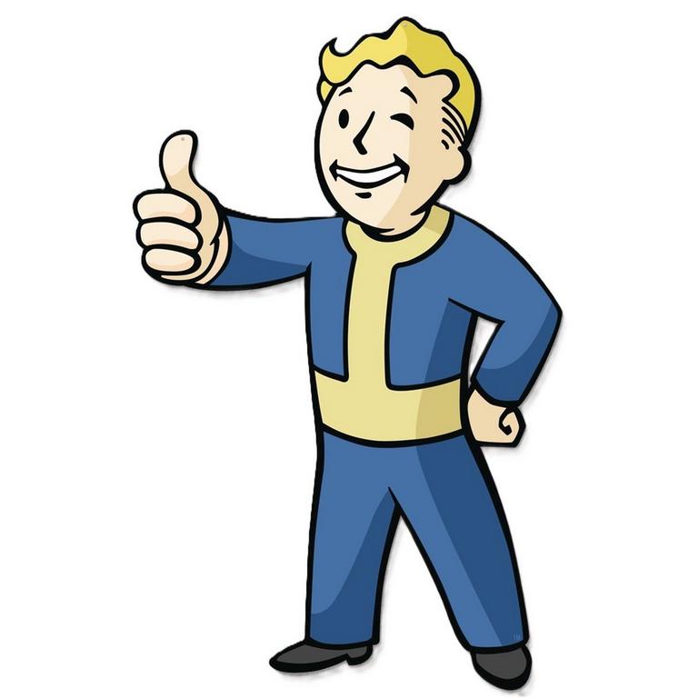 Fallout Vault Boy Die-Cut 10 x 6-in Metal Sign PX Previews Exclusive