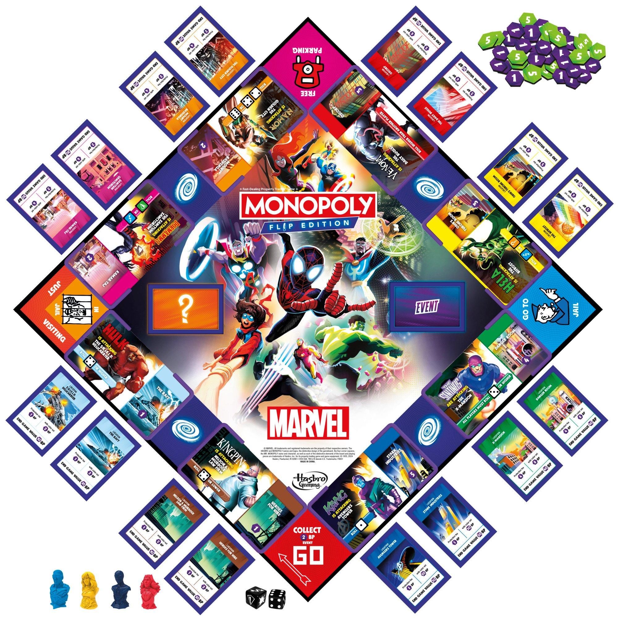 Monopoly Flip Edition: Marvel Board Game