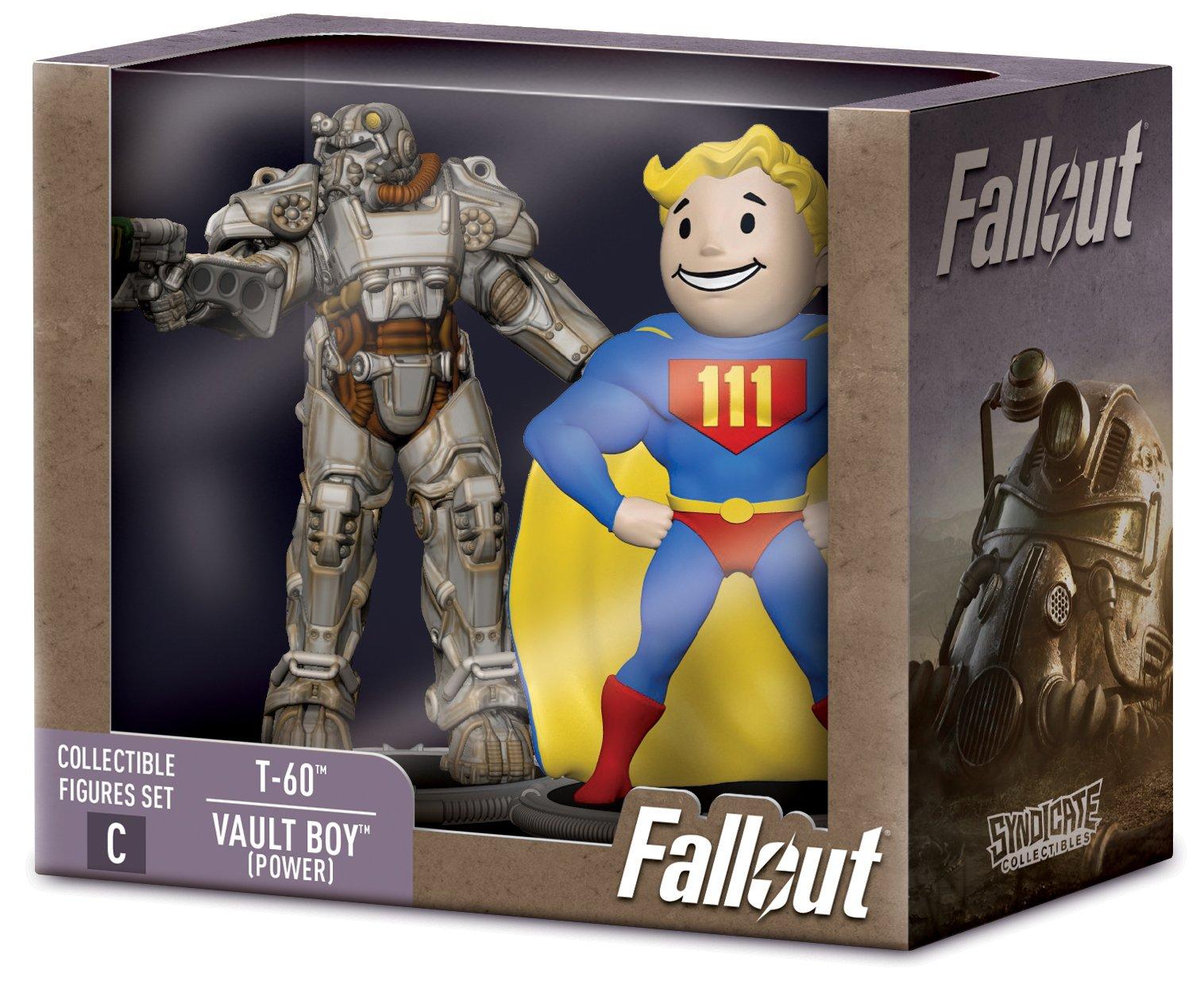 Fallout T-60 and Vault Boy (Power) (Build-A-Figure - Deathclaw) 3-in Action Figure Set