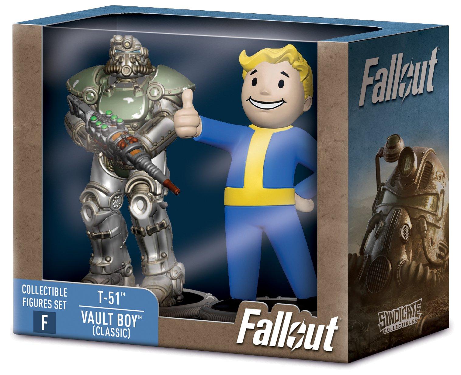 Fallout T-51 and Vault Boy (Classic) (Build-A-Figure - Deathclaw) 3-in Action Figure Set