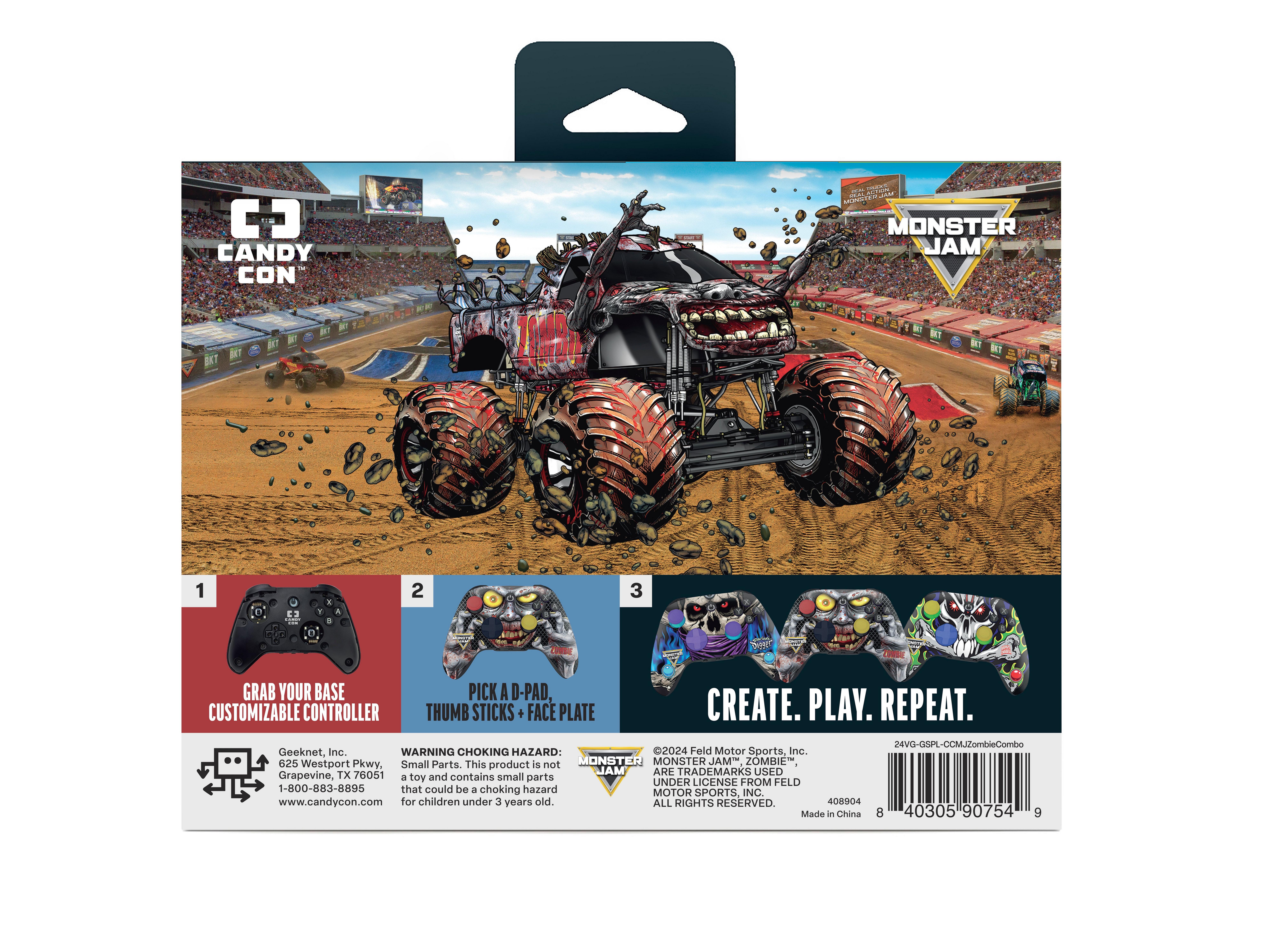 CANDY CON Monster Jam Combo Pack Licensed Controller Kit GameStop Exclusive Zombie