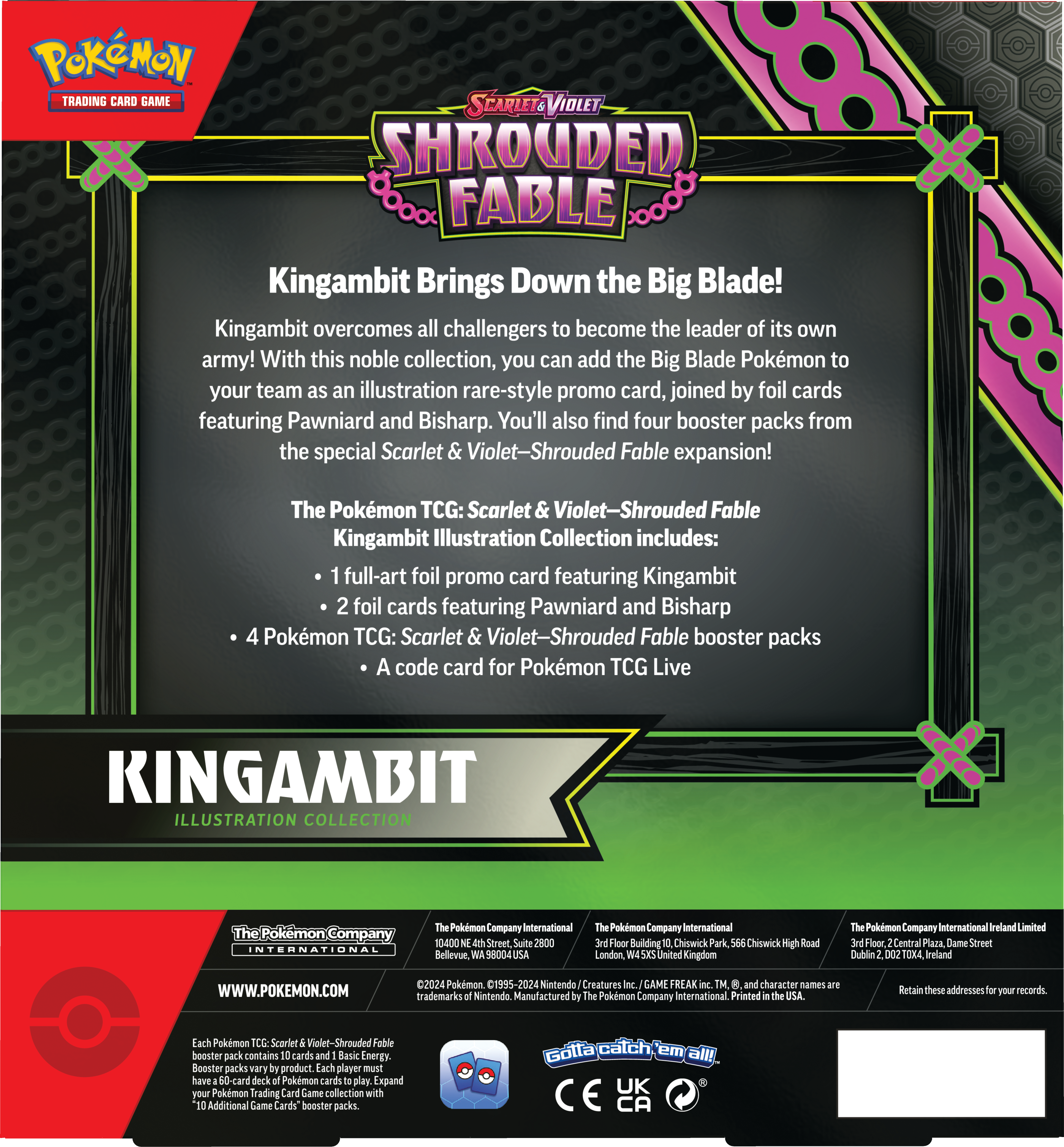 Pokemon Trading Card Game: Scarlet and Violet Shrouded Fable Kingambit Illustration Collection
