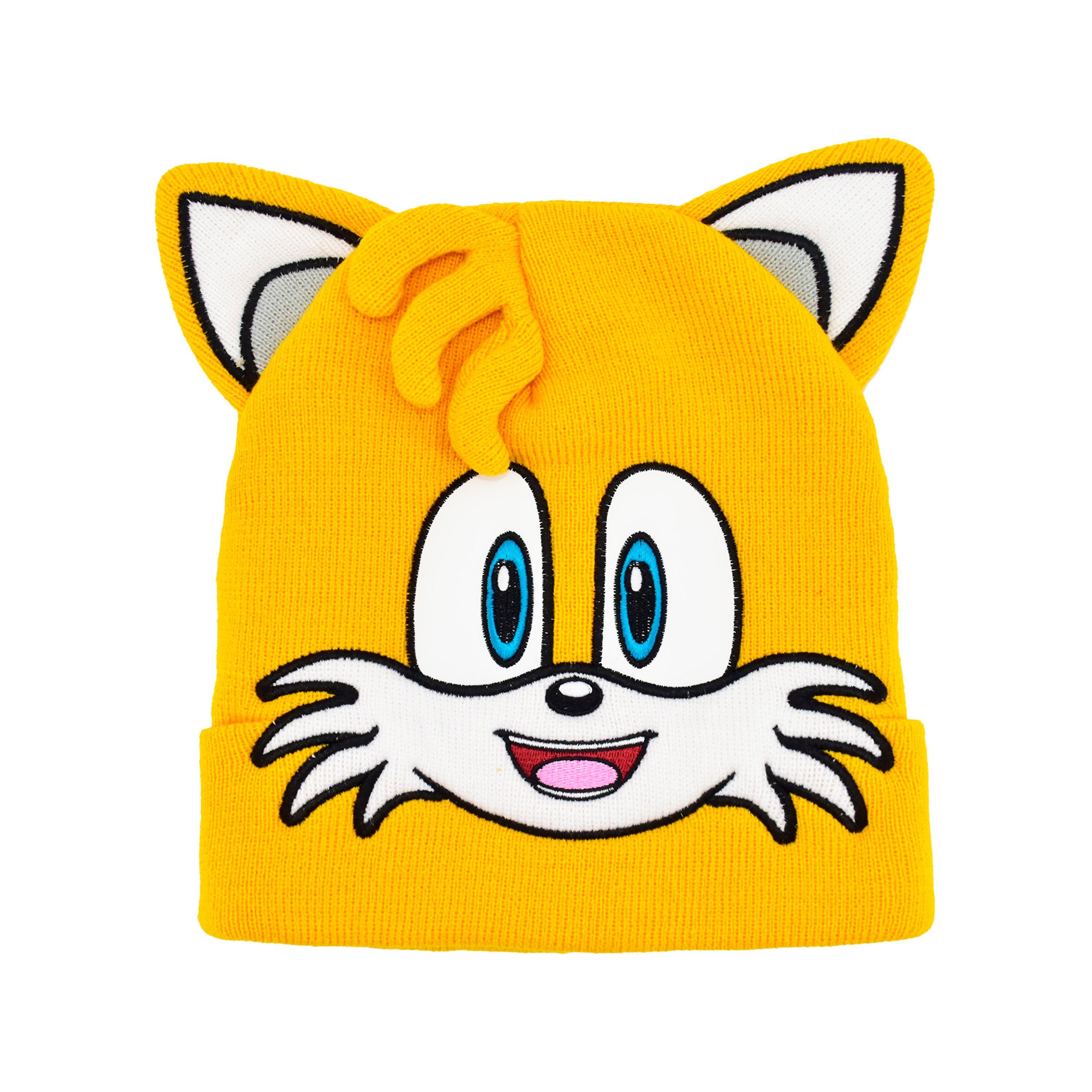 Sonic the Hedgehog Tails Patch Eyes 3D Knit Cosplay Beanie