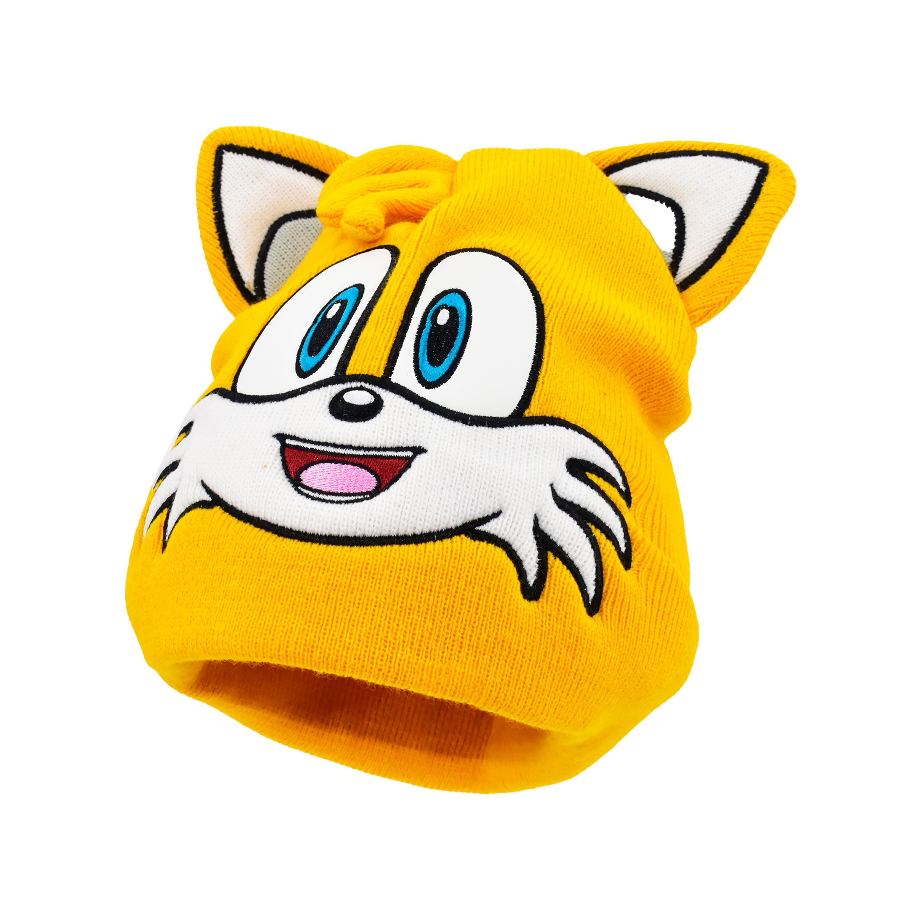 Sonic the Hedgehog Tails Patch Eyes 3D Knit Cosplay Beanie