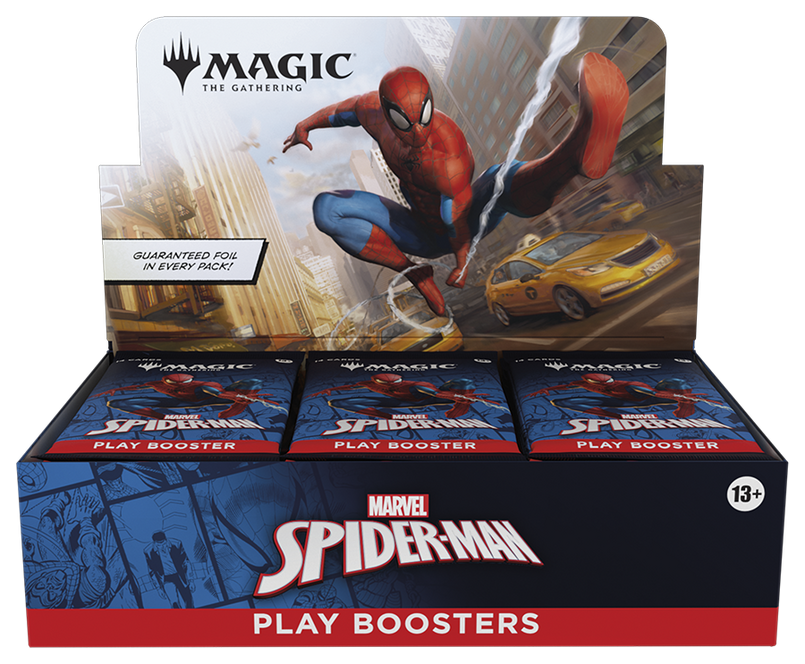 mtg spider man collector booster box pre order Magic The Gathering Marvel's Spider-Man Play 6-Box Case Keep your Spider Millenium - Swing into
