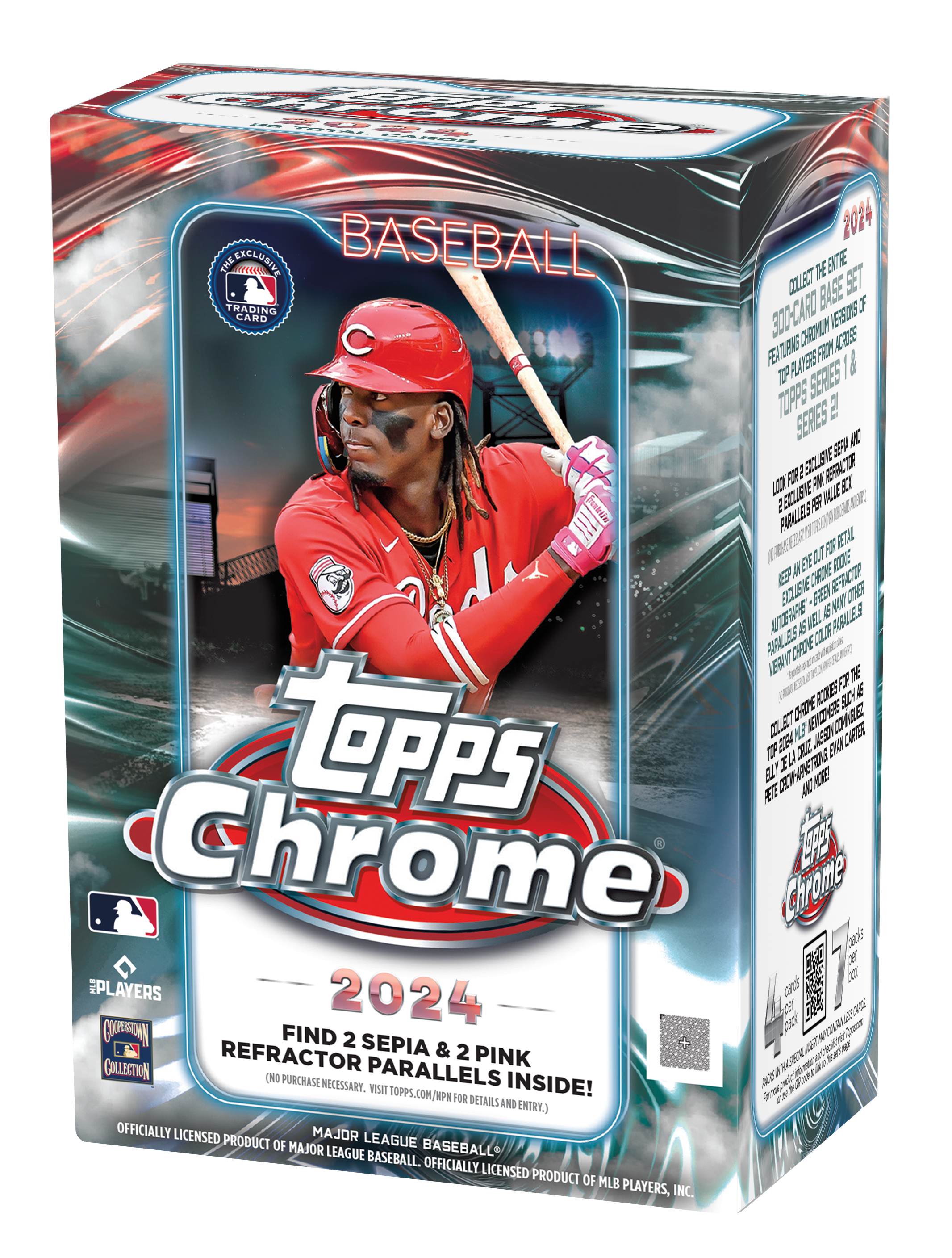 2024 Topps Chrome MLB Baseball Trading Cards Value Box (7 Packs)