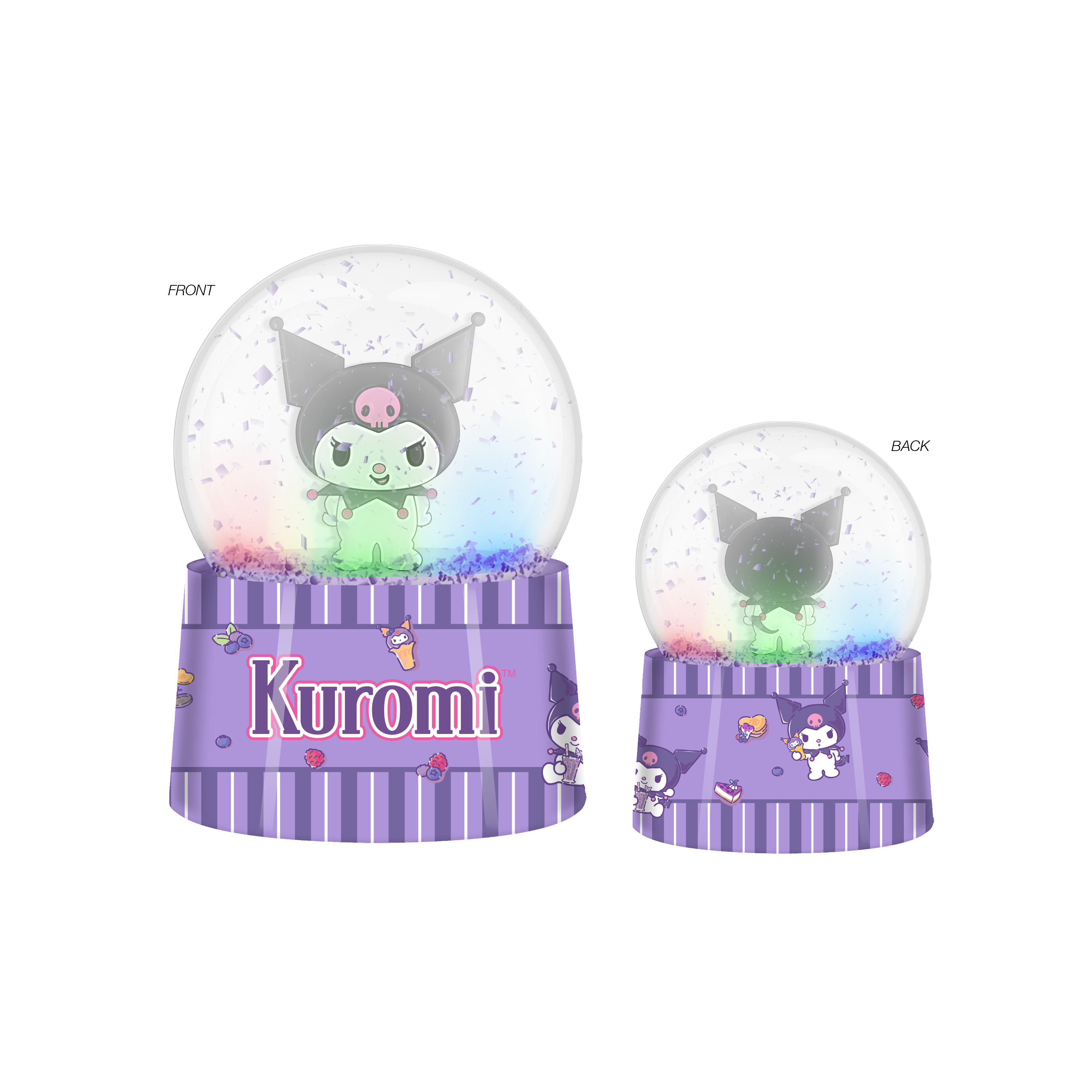 Sanrio Kuromi Boba Tea Boxed 45mm Light Up Snow Globe