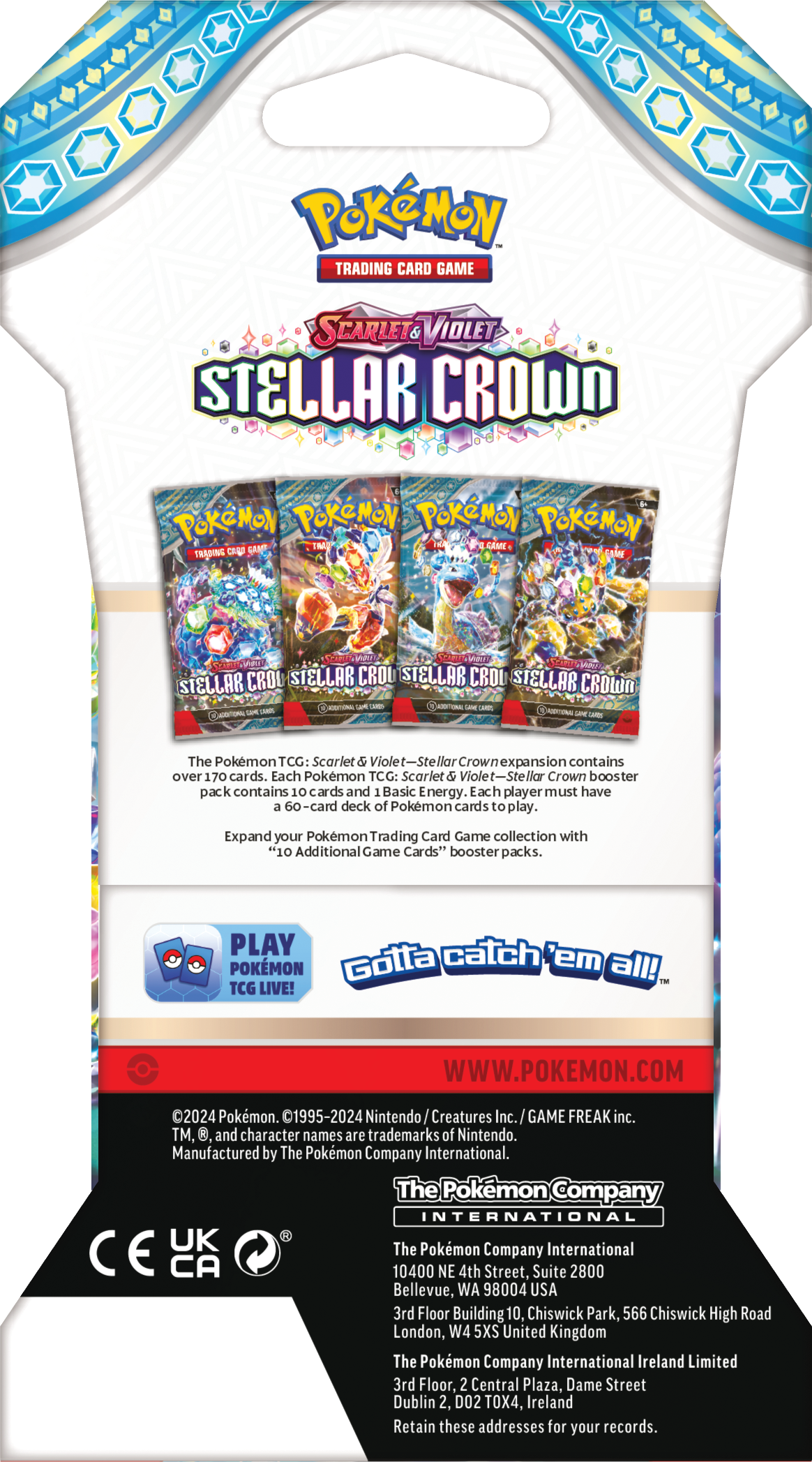 Pokemon Trading Card Game: Scarlet and Violet Stellar Crown Sleeved Booster Pack (Styles May Vary