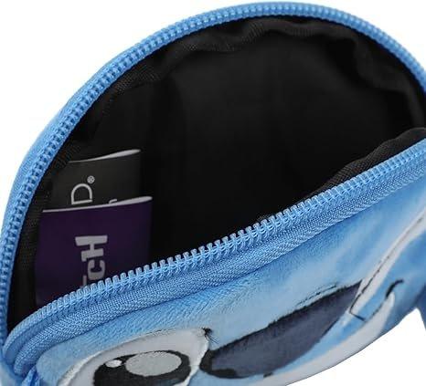 Lilo and Stitch - Stitch Winking Big Face Faux Fur Coin Pouch with Detachable Strap and Scrump Charm