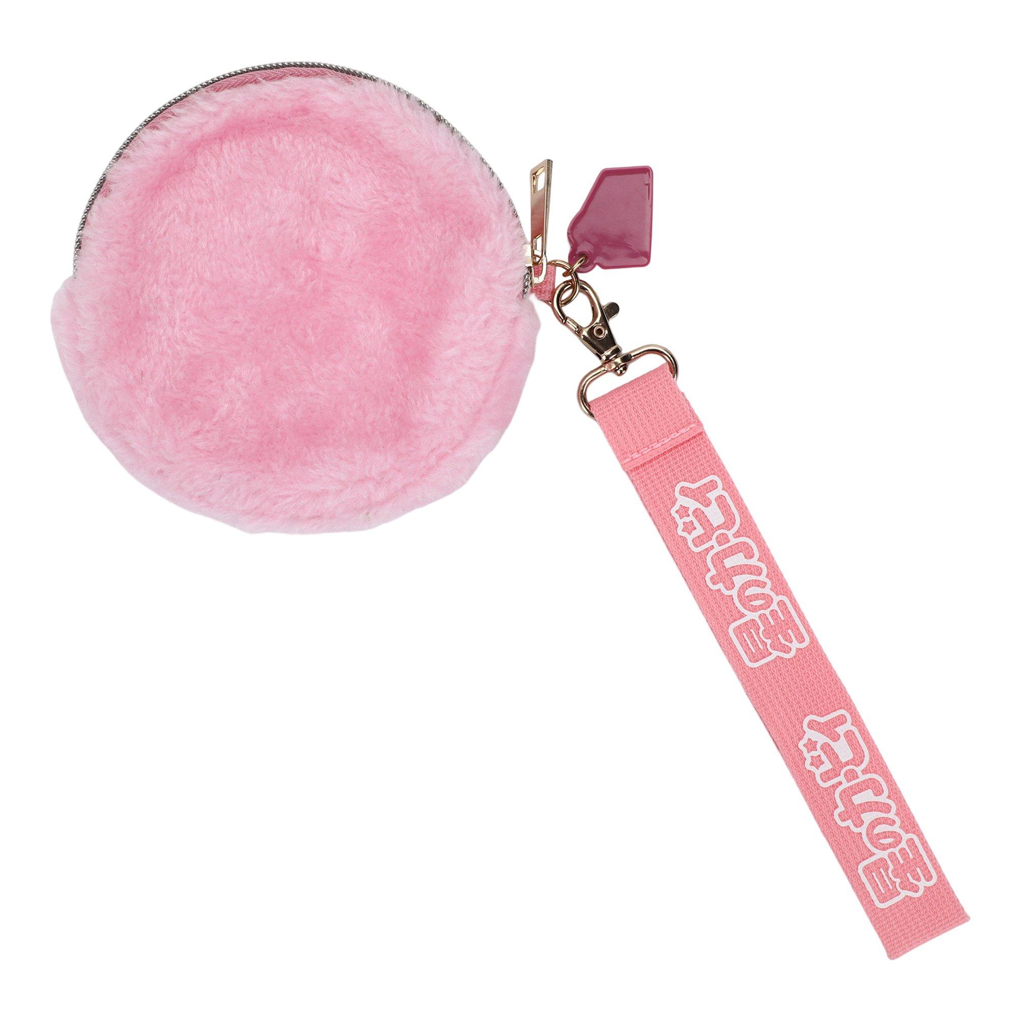 Retro Kirby Faux Fur Coin Purse with Detachable Strap and Cake