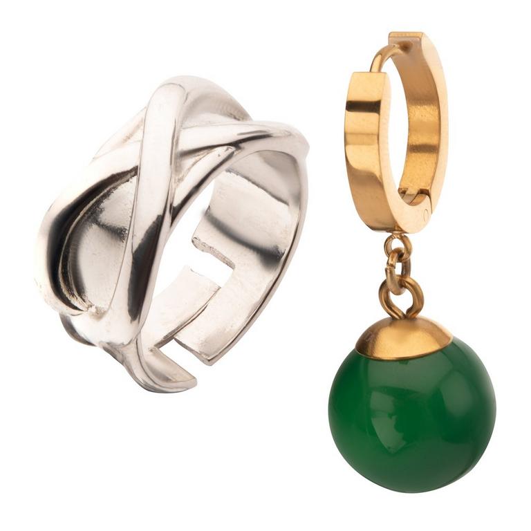 Dragon Ball Super Goku Potara Earring and Time Ring Replica Set GameStop Exclusive