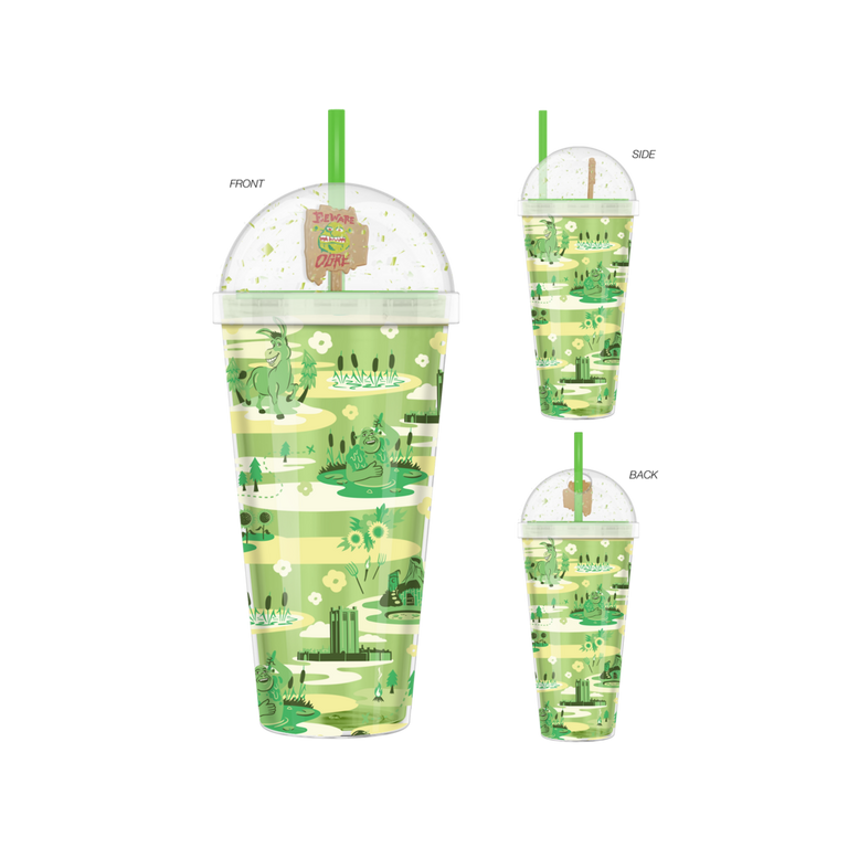 Shrek Swamp Landmark Characters Pattern 24oz Dome Top Travel Tumbler