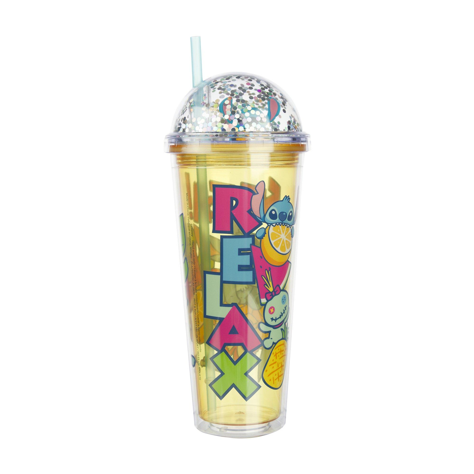 Lilo and Stitch Relax 16oz Water Bottle with Character Head in Acrylic Dome Top