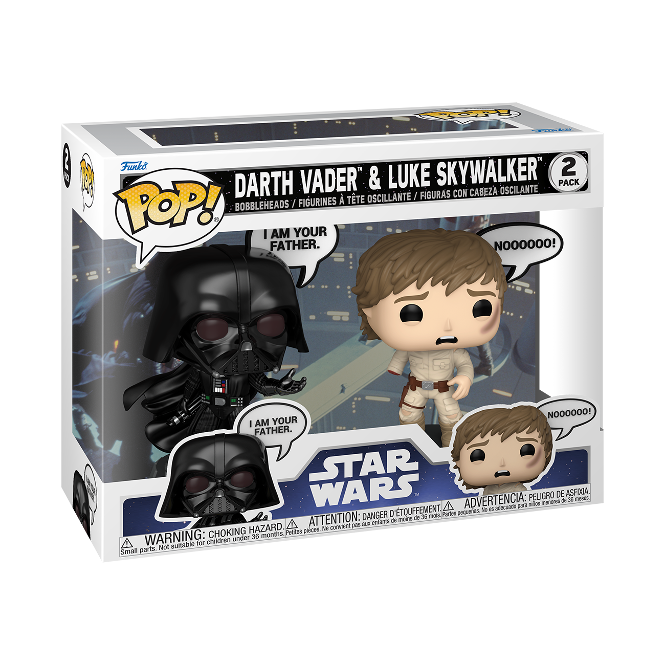 Funko POP! Sayings: Star Wars Darth Vader and Luke Skywalker 5.1 and 4.5-in Vinyl Figure