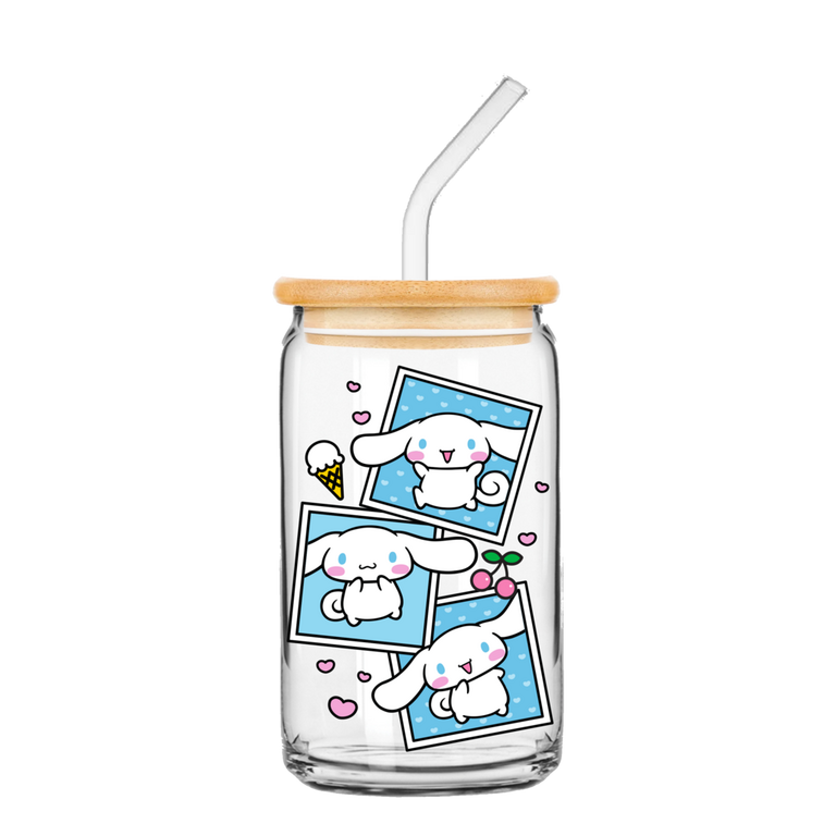 Sanrio Cinnamoroll Snapshot 16oz Glass Tumbler with Bamboo Lid and Glass Straw
