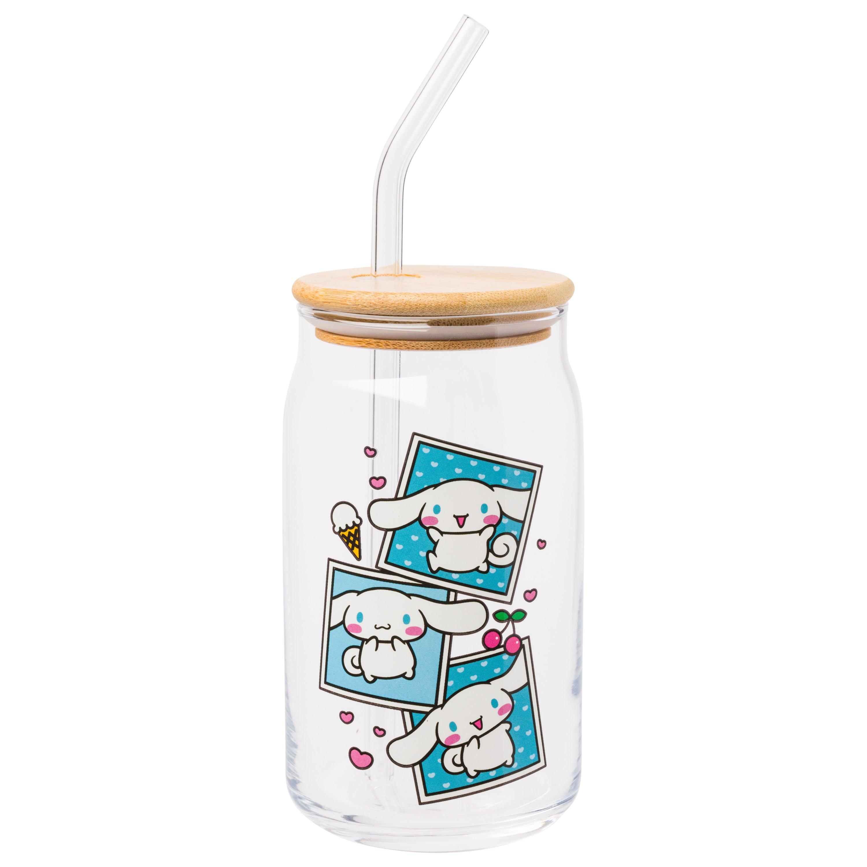 Sanrio Cinnamoroll Snapshot 16oz Glass Tumbler with Bamboo Lid and Glass Straw