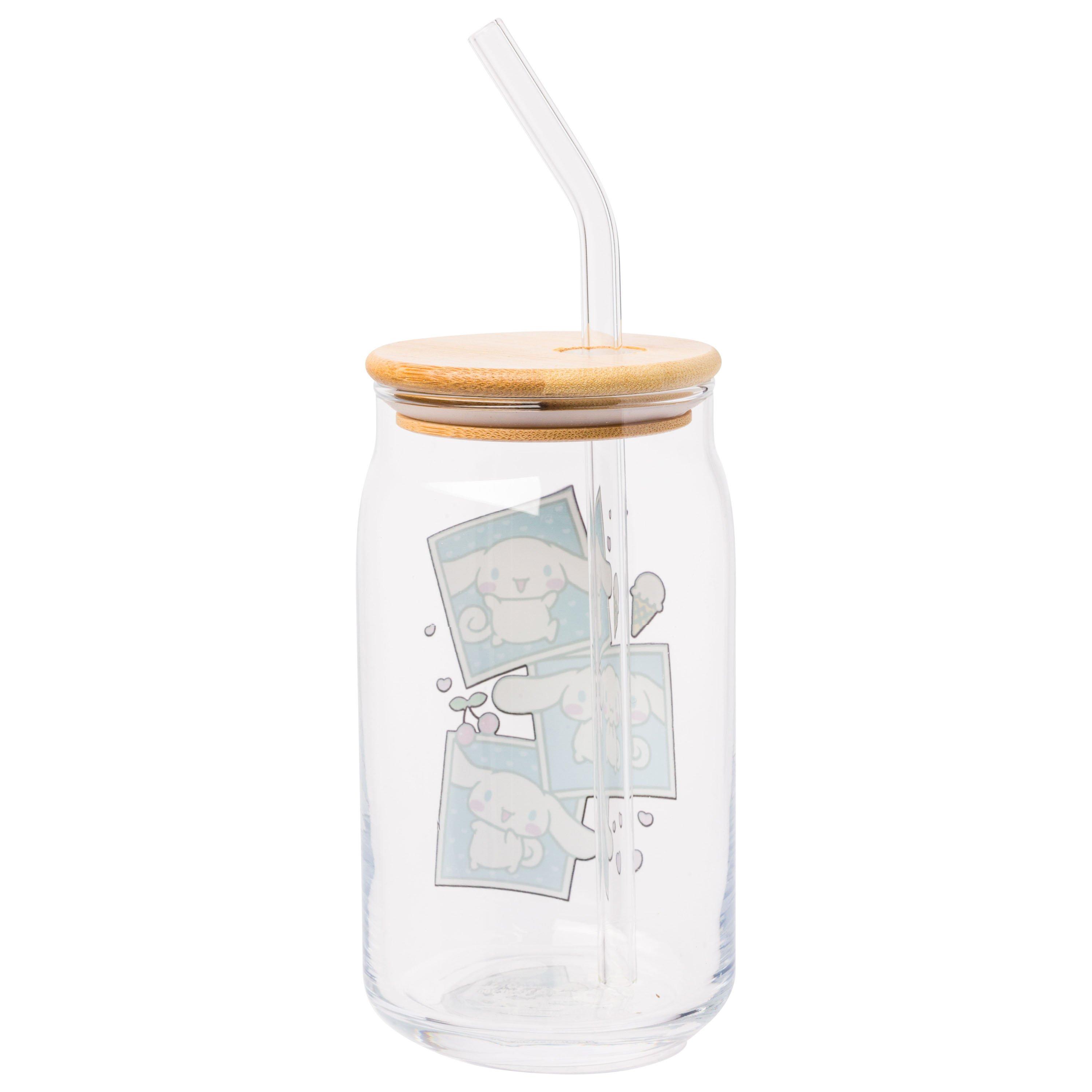 Sanrio Cinnamoroll Snapshot 16oz Glass Tumbler with Bamboo Lid and Glass Straw